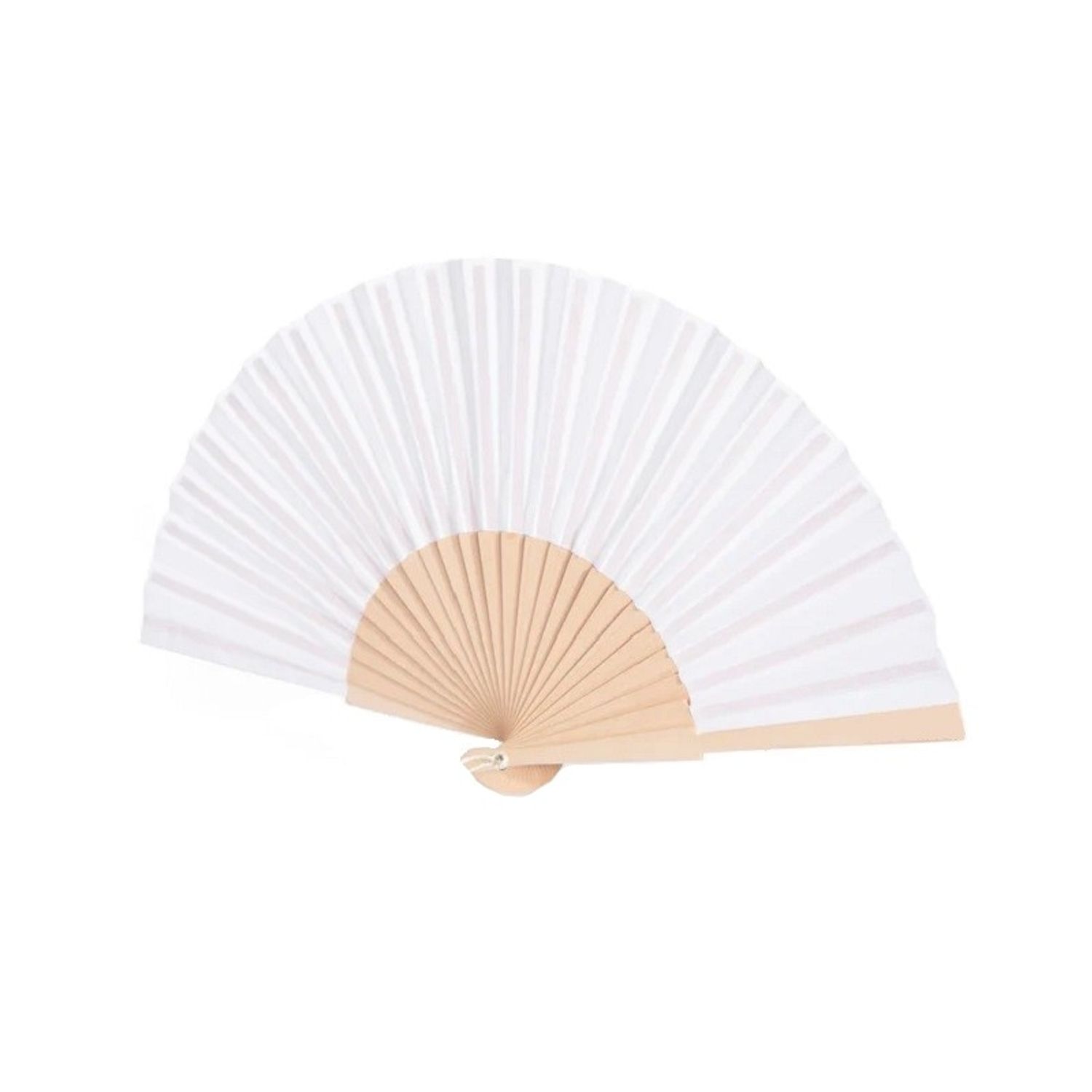 Evantai cu maner din bambus, 40 cm, Gonga® Alb fotografia produsului