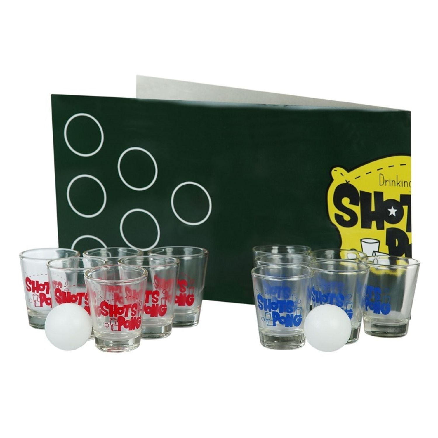 Joc pentru adulti, de petrecere Shots Pong, 12 shooturi, Gonga&reg; Verde fotografia produsului View 5 L