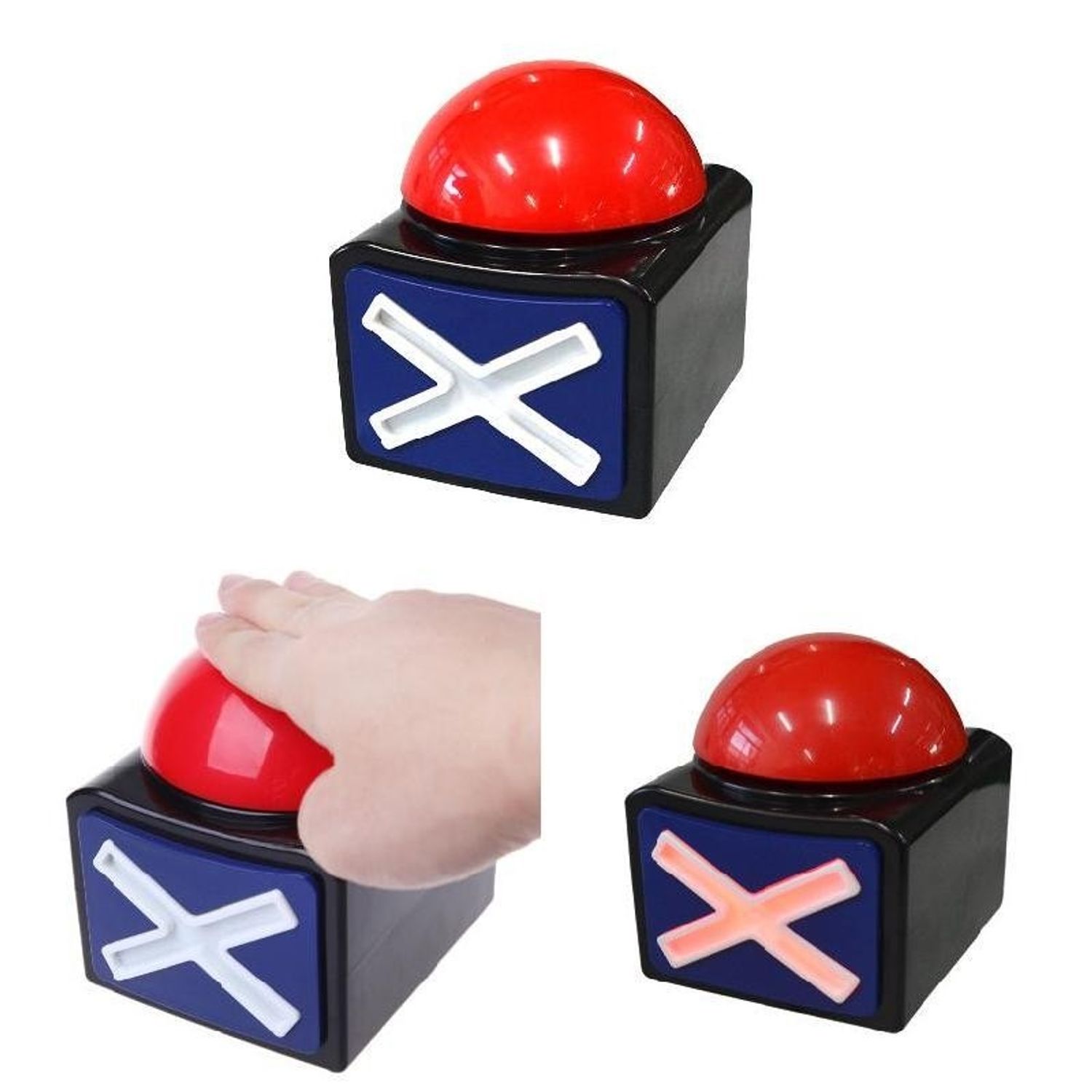 Buton Buzzer cu sunet si LED, 13x11x10 cm, Gonga&reg; Rosu fotografia produsului View 3 L