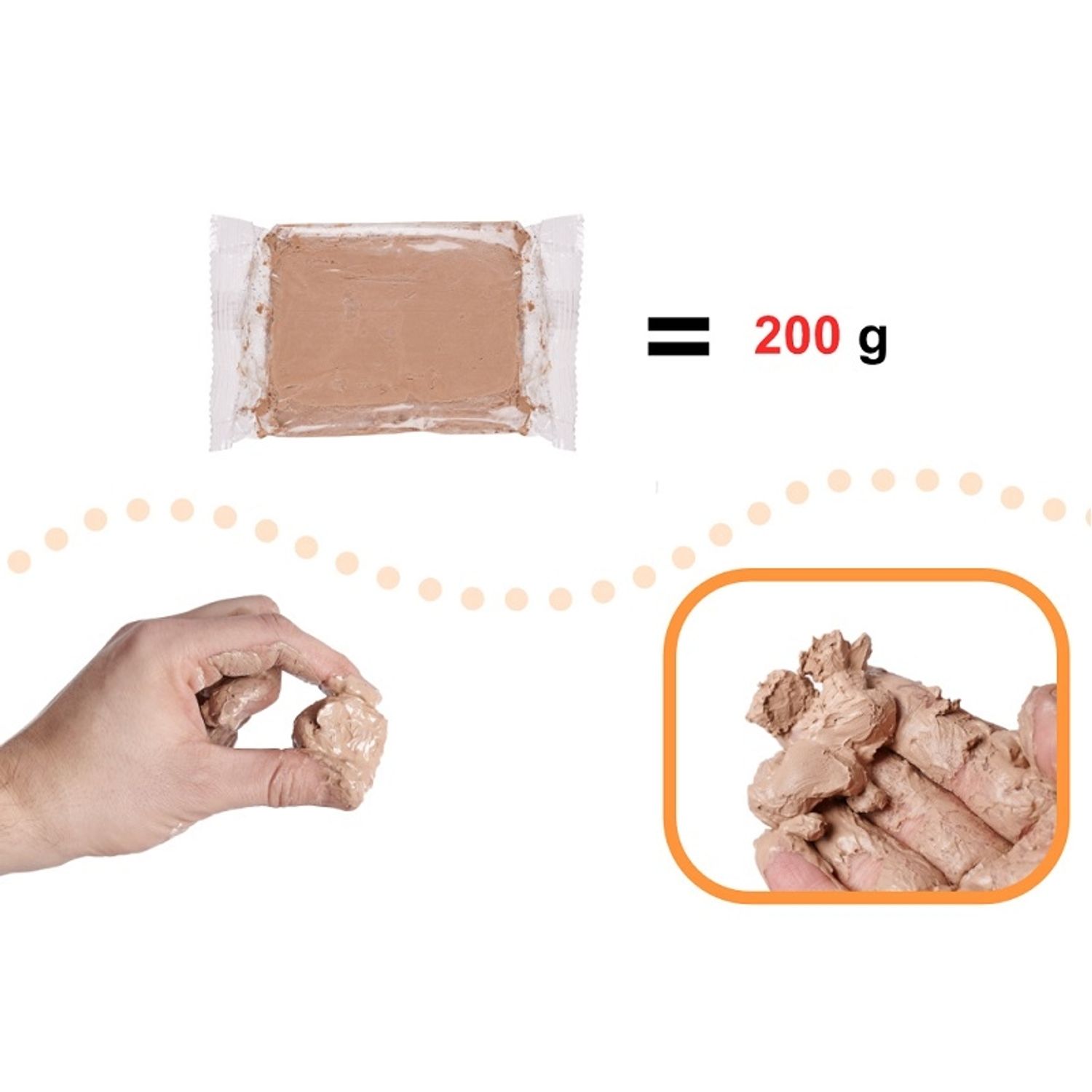 Argila ceramica pentru copii, roata olarului,1,2 Kg, Gonga® Bej fotografia produsului View 3 L