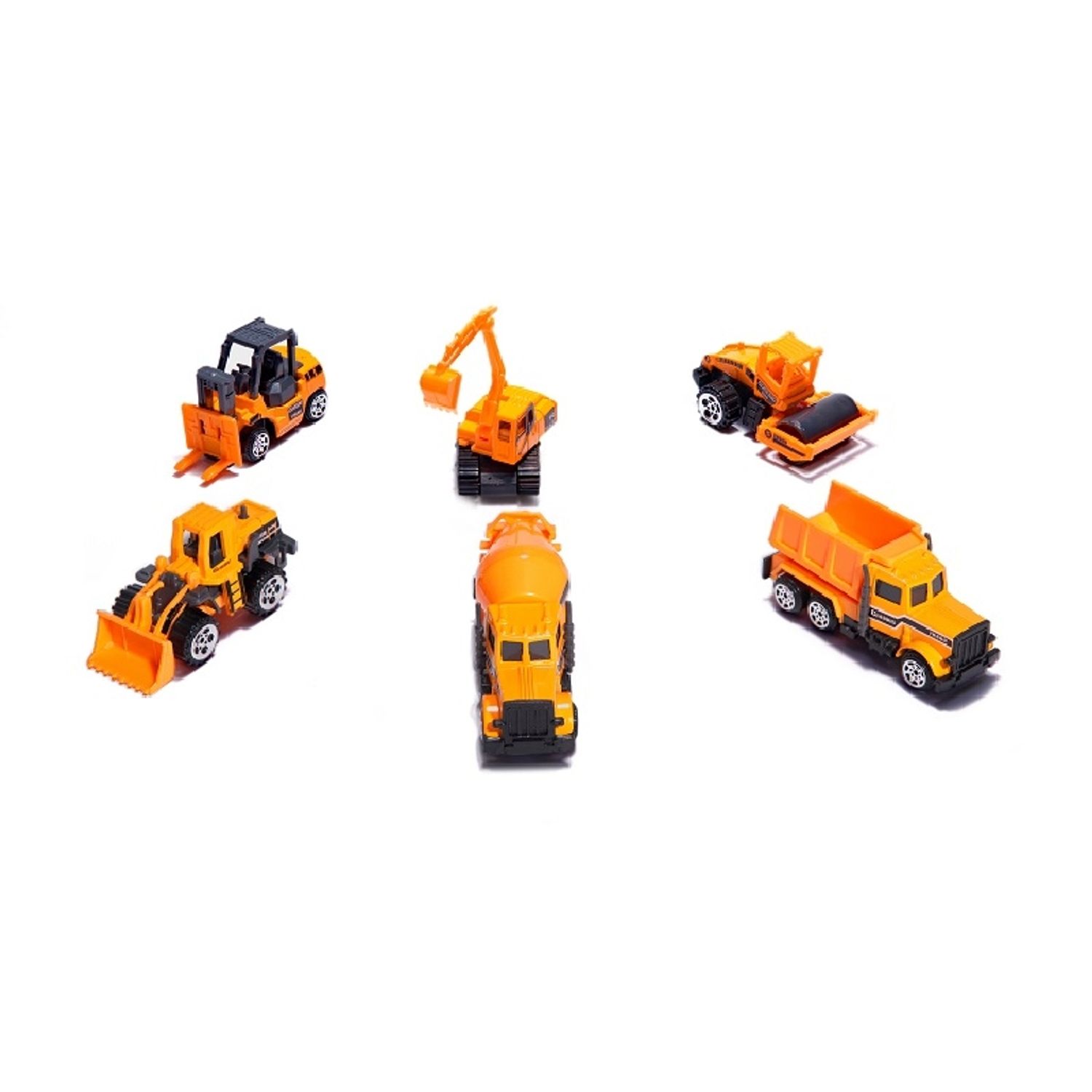 Set 6 mini masinute pentru constructii, Gonga&reg; Galben fotografia produsului