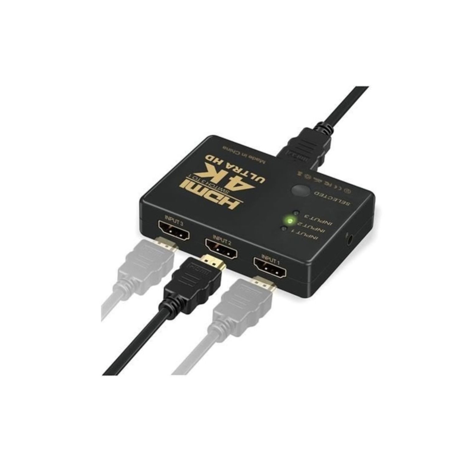 Splitter 4K HDMI, 1080p, switch 3in1 cu telecomanda, Gonga&reg; Negru fotografia produsului View 4 L