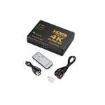 Splitter 4K HDMI, 1080p, switch 3in1 cu telecomanda, Gonga&reg; Negru fotografia produsului