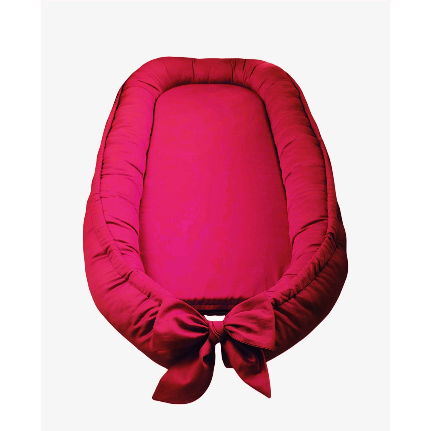 Pozitionator pentru bebelusi, Baby Nest, Model Rosu Uni, 100% bumbac Ranforce, 85 x 50 cm fotografia produsului