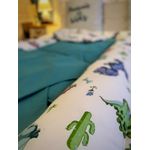 Pozitionator pentru bebelusi, Baby Nest, Model Dinozauri, 100% bumbac Ranforce, Verde - Turcoaz fotografia produsului View 3 S