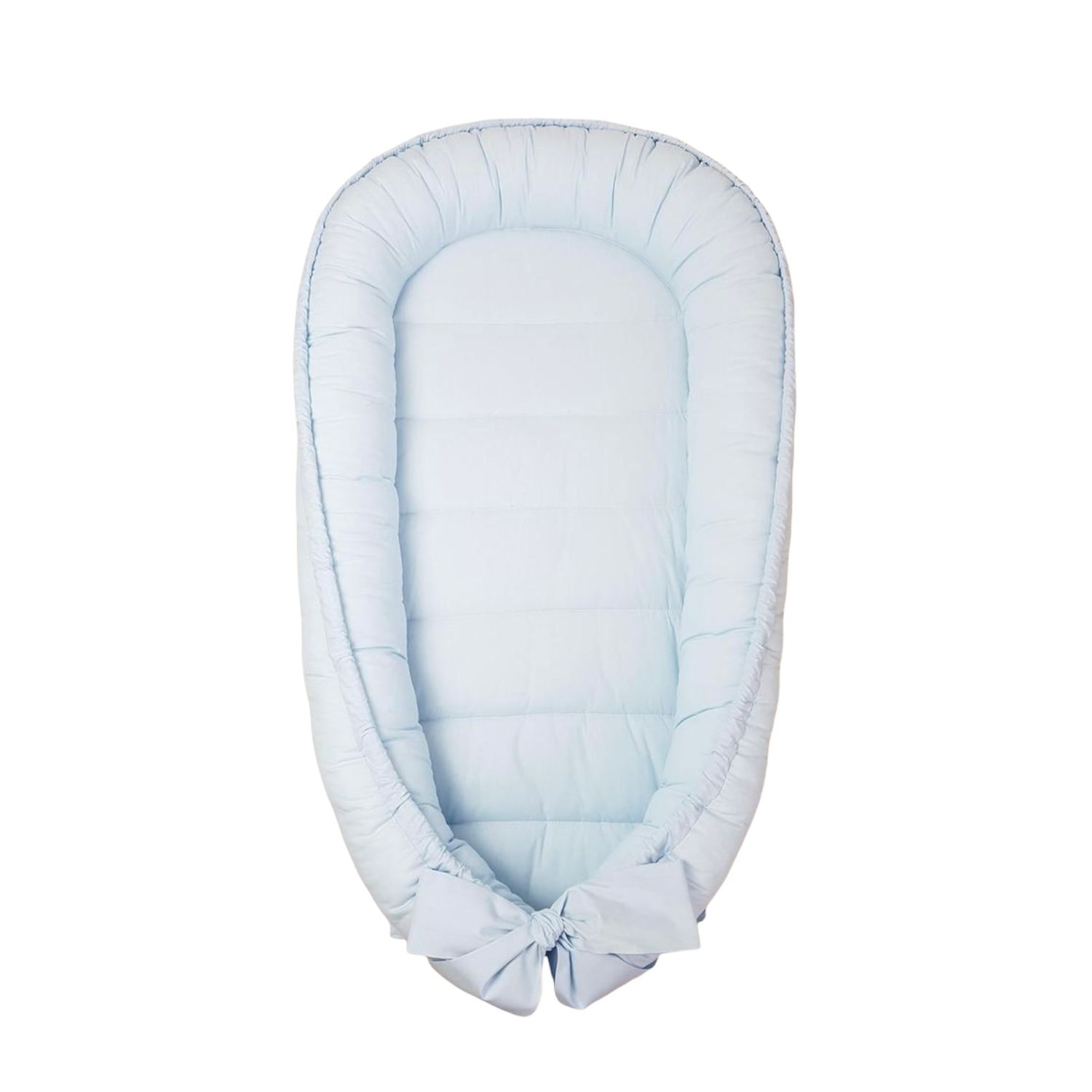 Pozitionator pentru bebelusi, Baby Nest, Model Bleu Uni, 100% bumbac Ranforce, Bleu fotografia produsului