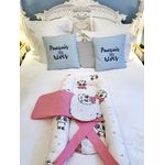 Pozitionator pentru bebelusi, Baby Nest, Model Panda Roz, 100% bumbac Ranforce, Roz - Alb fotografia produsului View 6 S