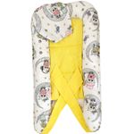 Pozitionator pentru bebelusi, Baby Nest, Model Bufnite Gri, 100% bumbac Ranforce, Galben - Gri fotografia produsului View 2 S