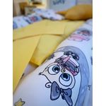 Pozitionator pentru bebelusi, Baby Nest, Model Bufnite Gri, 100% bumbac Ranforce, Galben - Gri fotografia produsului View 3 S