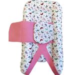 Pozitionator pentru bebelusi, Baby Nest, Model Fluturasi, 100% bumbac Ranforce, Roz - Albastru fotografia produsului View 2 S