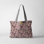 Geanta Handmade Tote Fatty Captusit, Mulewear, Animal Print Pasari Flamingo, Multicolor, 37x45 cm fotografia produsului View 4 S