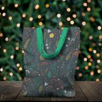 Geanta Handmade Tote Liner cu Captuseala, Pattern cu Plante Diverse, Multicolor, 45x37 cm fotografia produsului View 5 S