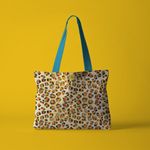 Geanta Handmade Tote Fatty Captusit, Mulewear, Animal Print Leopard, Multicolor, 37x45 cm fotografia produsului View 3 S