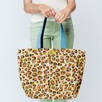 Geanta Handmade Tote Fatty Captusit, Mulewear, Animal Print Leopard, Multicolor, 37x45 cm fotografia produsului View 2 S