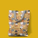 Geanta Handmade Tote Liner cu Captuseala, Ferma Animalelor, Multicolor, 45x37 cm fotografia produsului View 3 S