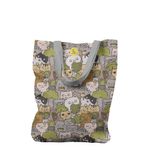 Geanta Handmade Tote Liner cu Captuseala, Pisici si Plante, Multicolor, 45x37 cm fotografia produsului