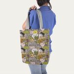 Geanta Handmade Tote Liner cu Captuseala, Pisici si Plante, Multicolor, 45x37 cm fotografia produsului View 6 S