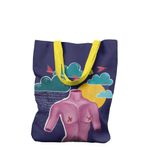 Geanta Handmade Tote Liner cu Captuseala, Afrodita Bust, Nori si Ploaie, Multicolor, 45x37 cm fotografia produsului