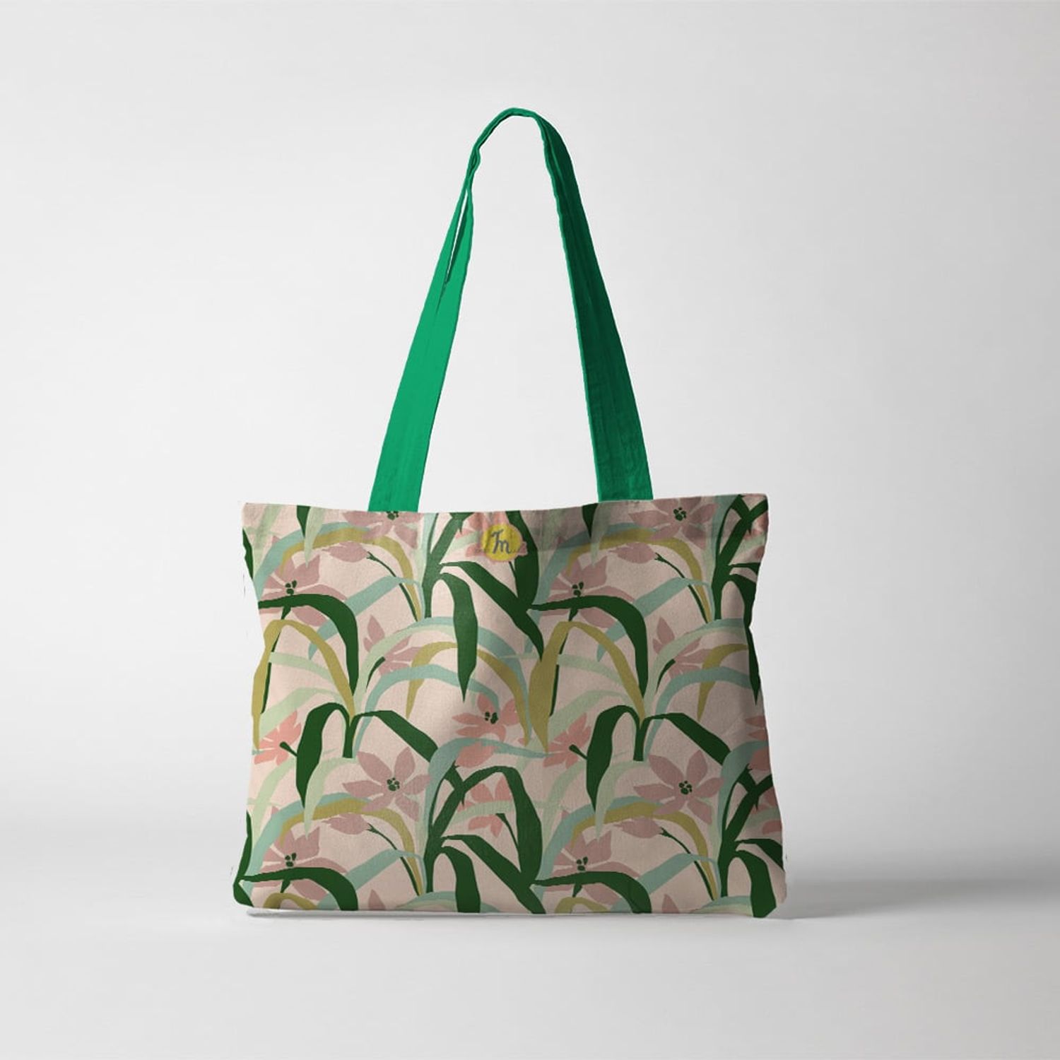 Geanta Handmade Tote Fatty Captusit, Mulewear, Botanic Plante Flori din Gradina, Multicolor, 43x37 cm fotografia produsului View 4 L