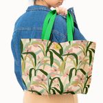 Geanta Handmade Tote Fatty Captusit, Mulewear, Botanic Plante Flori din Gradina, Multicolor, 43x37 cm fotografia produsului View 5 S