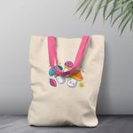 Geanta Handmade Tote Liner Captusit, Botanic Plante Ciupercute, Multicolor, 45x37 cm fotografia produsului View 4 S