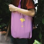 Geanta Handmade Tote Liner Captusit, Botanic Plante Floare Yosemite Galbena, Multicolor, 45x37 cm fotografia produsului View 5 S