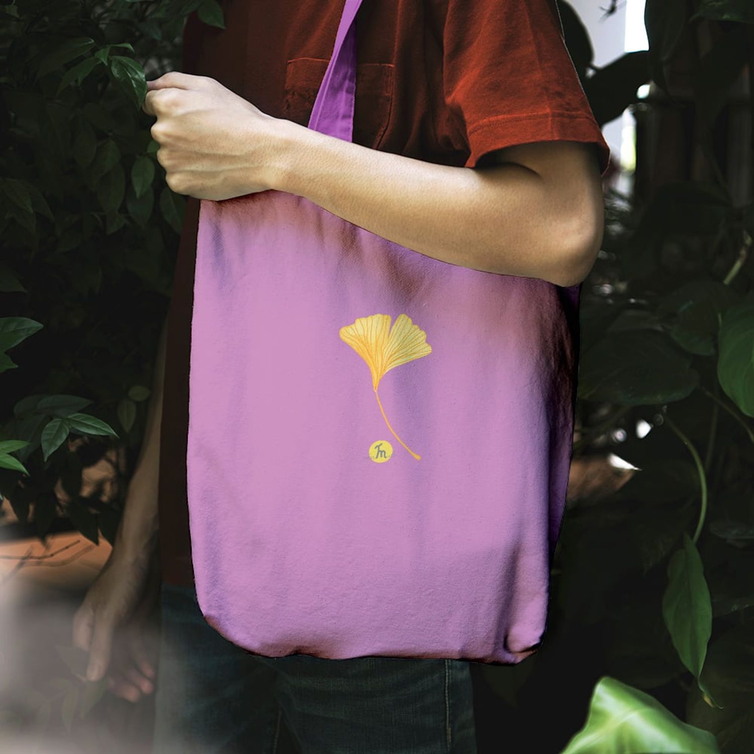 Geanta Handmade Tote Liner Captusit, Botanic Plante Floare Yosemite Galbena, Multicolor, 45x37 cm fotografia produsului View 5 L