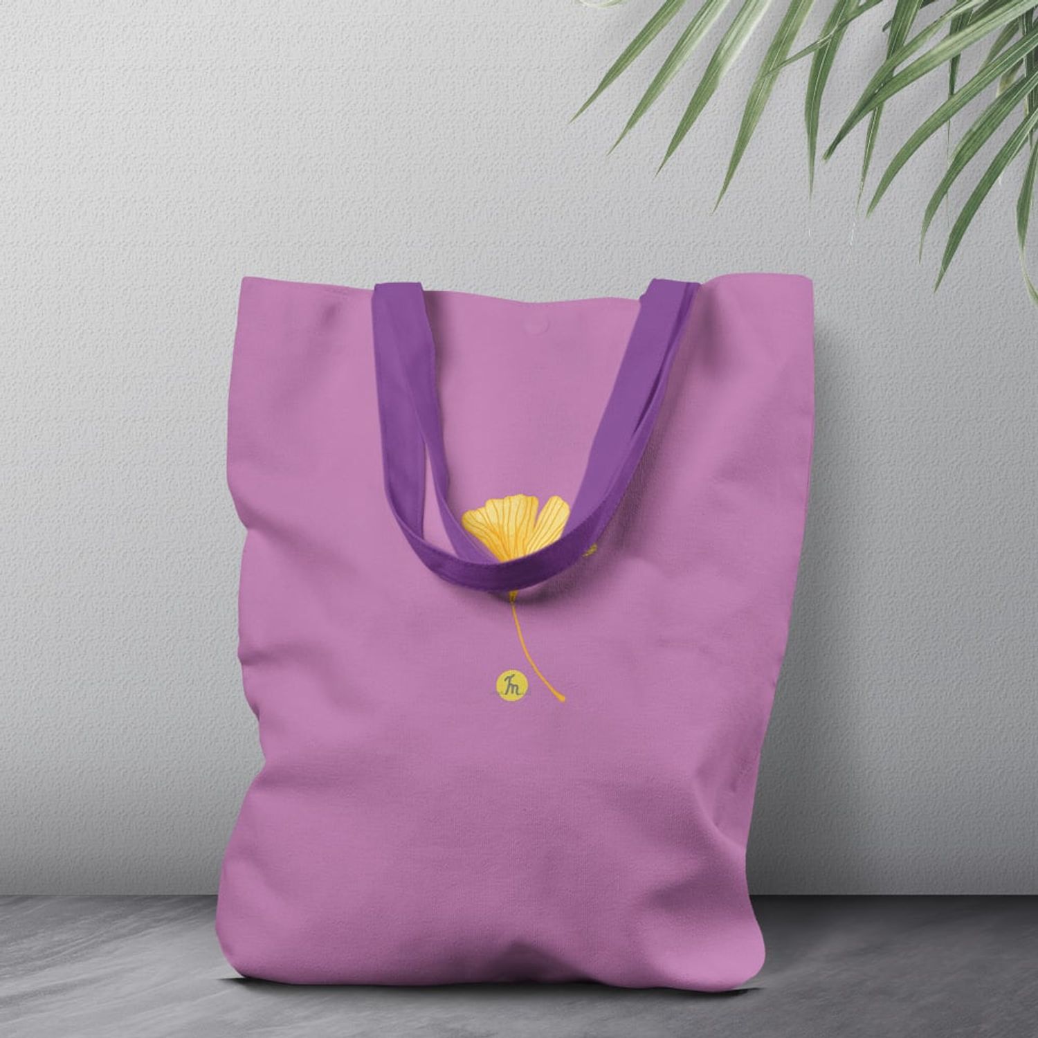 Geanta Handmade Tote Liner Captusit, Botanic Plante Floare Yosemite Galbena, Multicolor, 45x37 cm fotografia produsului View 6 L
