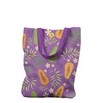 Geanta Handmade Tote Liner Captusit, Botanic Plante Flori si Mango, Multicolor, 45x37 cm fotografia produsului