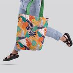 Geanta Handmade Tote Liner Captusit, Botanic Plante Frunze de Toamna, Multicolor, 45x37 cm fotografia produsului View 2 S