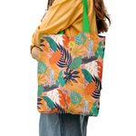 Geanta Handmade Tote Liner Captusit, Botanic Plante Frunze de Toamna, Multicolor, 45x37 cm fotografia produsului View 5 S