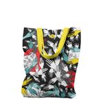 Geanta Handmade Tote Liner cu Captuseala, Pattern cu Palme si Atingeri, Multicolor, 45x37 cm fotografia produsului