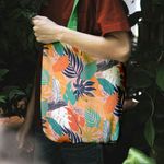 Geanta Handmade Tote Liner Captusit, Botanic Plante Frunze de Toamna, Multicolor, 45x37 cm fotografia produsului View 6 S