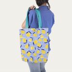 Geanta Handmade Tote Liner Captusit, Mulewear, Botanic Plante Flori Lamai Acrisoare, Multicolor, 45x37 cm fotografia produsului View 3 S