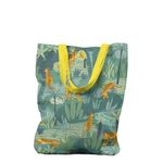 Geanta Handmade Tote Liner Captusit, Mulewear, Botanic Plante Flori Tigru in Savana, Multicolor, 45x37 cm fotografia produsului