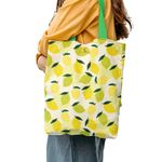 Geanta Handmade Tote Liner Captusit, Mulewear, Botanic Plante Flori Lamai Crude si Coapte, Multicolor, 45x37 cm fotografia produsului View 6 S