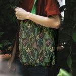 Geanta Handmade Tote Liner Captusit, Mulewear, Botanic Gradina Bunicii, Multicolor, 45x37 cm fotografia produsului View 5 S