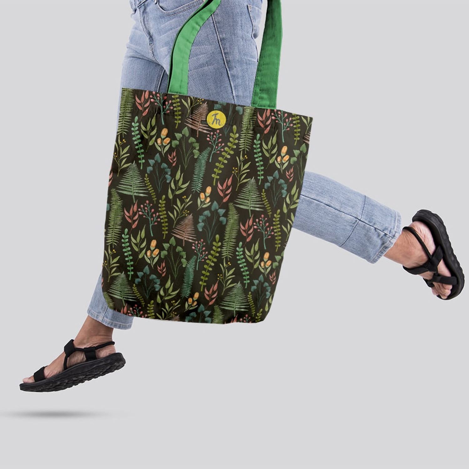 Geanta Handmade Tote Liner Captusit, Mulewear, Botanic Gradina Bunicii, Multicolor, 45x37 cm fotografia produsului View 2 L