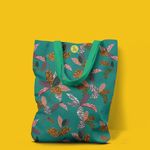 Geanta Handmade Tote Liner Captusit, Mulewear, Botanic Multi-Florile Galactice, Multicolor, 45x37 cm fotografia produsului View 6 S