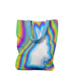 Geanta Handmade Tote Liner Captusit, Mulewear, Abstract Iepurasul Alb Psihedelic, Multicolor, 45x37 cm fotografia produsului