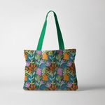 Geanta Handmade Tote Fatty Captusit, Mulewear, Botanic Plante Exotice, Multicolor, 37x45 cm fotografia produsului View 3 S