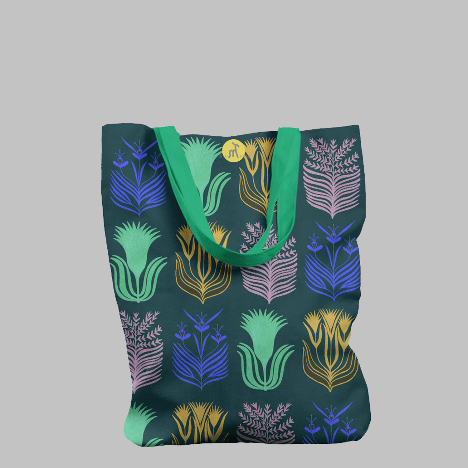 Geanta Handmade Tote Liner Captusit, Mulewear, Botanic Flori de pe Marte, Multicolor, 45x37 cm fotografia produsului View 2 L