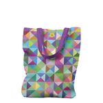 Geanta Handmade Tote Liner cu Captuseala, Abstract Triunghiuri si Patrate In Culori Vintage, Multicolor, 45x37 cm fotografia produsului