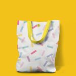Geanta Handmade Tote Liner cu Captuseala, Abstract Confetti, Multicolor, 45x37 cm fotografia produsului View 4 S