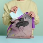 Geanta Handmade Tote Basic, Visand sub Apa, Multicolor, 43x37 cm fotografia produsului View 4 S