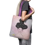 Geanta Handmade Tote Basic, Visand sub Apa, Multicolor, 43x37 cm fotografia produsului View 6 S