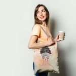 Geanta Handmade Tote Basic, Culinar Dulciuri Ma Gandesc la Briose, Multicolor, 43x37 cm fotografia produsului View 2 S