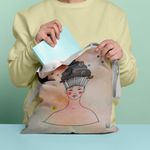 Geanta Handmade Tote Basic, Culinar Dulciuri Ma Gandesc la Briose, Multicolor, 43x37 cm fotografia produsului View 5 S