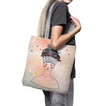 Geanta Handmade Tote Basic, Culinar Dulciuri Ma Gandesc la Briose, Multicolor, 43x37 cm fotografia produsului View 6 S