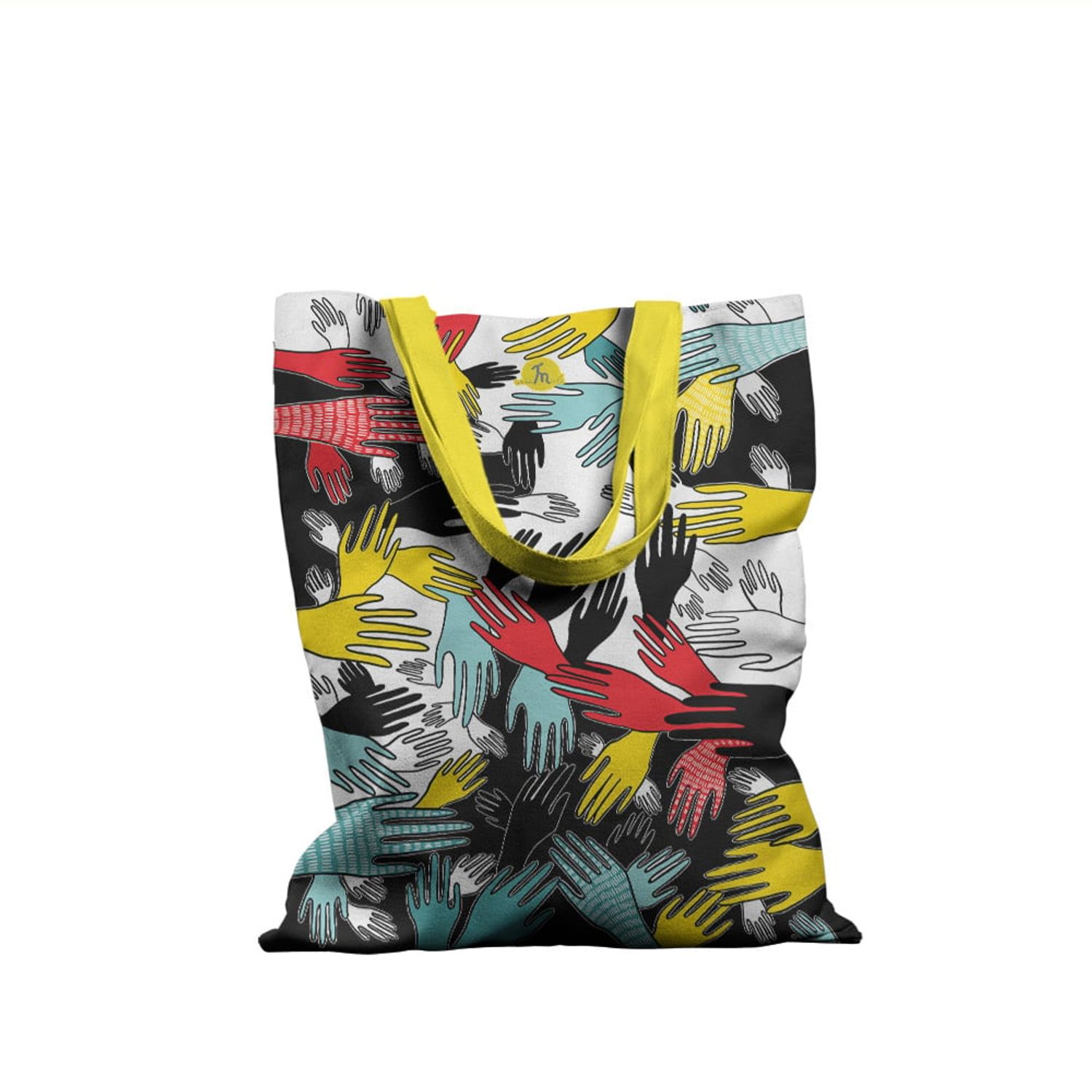Geanta Handmade Tote Basic, Aglomeratie Urbana, Multicolor, 43x37 cm fotografia produsului